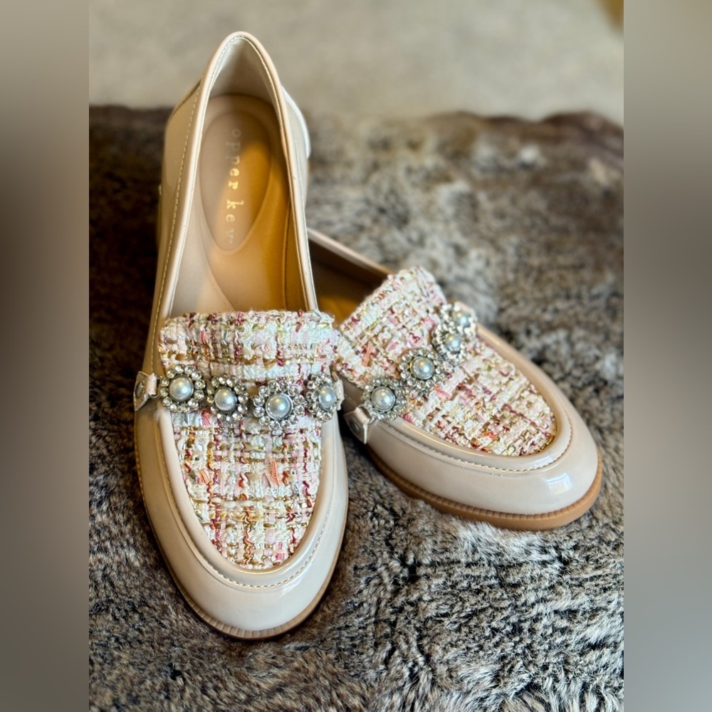 Copper Key Jewel Tinsel Tweed Loafers SZ 6.5 - Picture 5 of 9